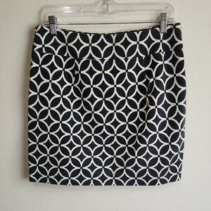 Banana Republic Black and White Circle Pattern Mini Skirt